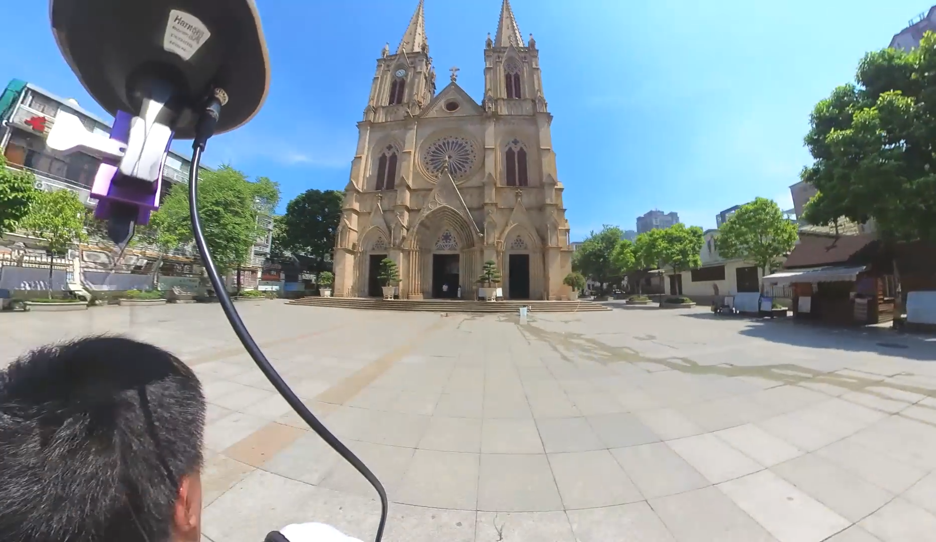 Shengxin Cathedral and its urban surroundings in Guangzhou, China