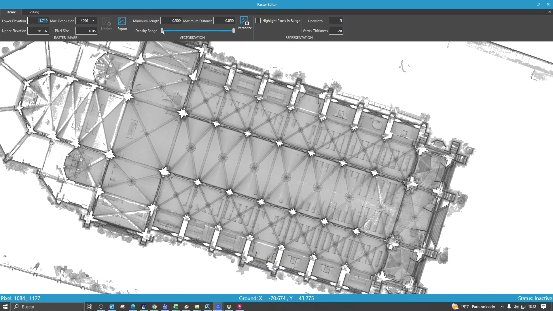 Floor plan section generation for vectorization