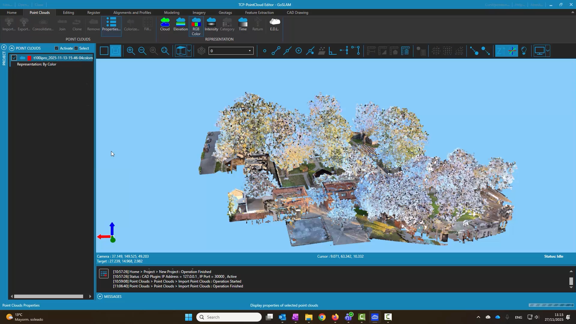 Point cloud of the urban environment captured with GoSLAM M40 RTK