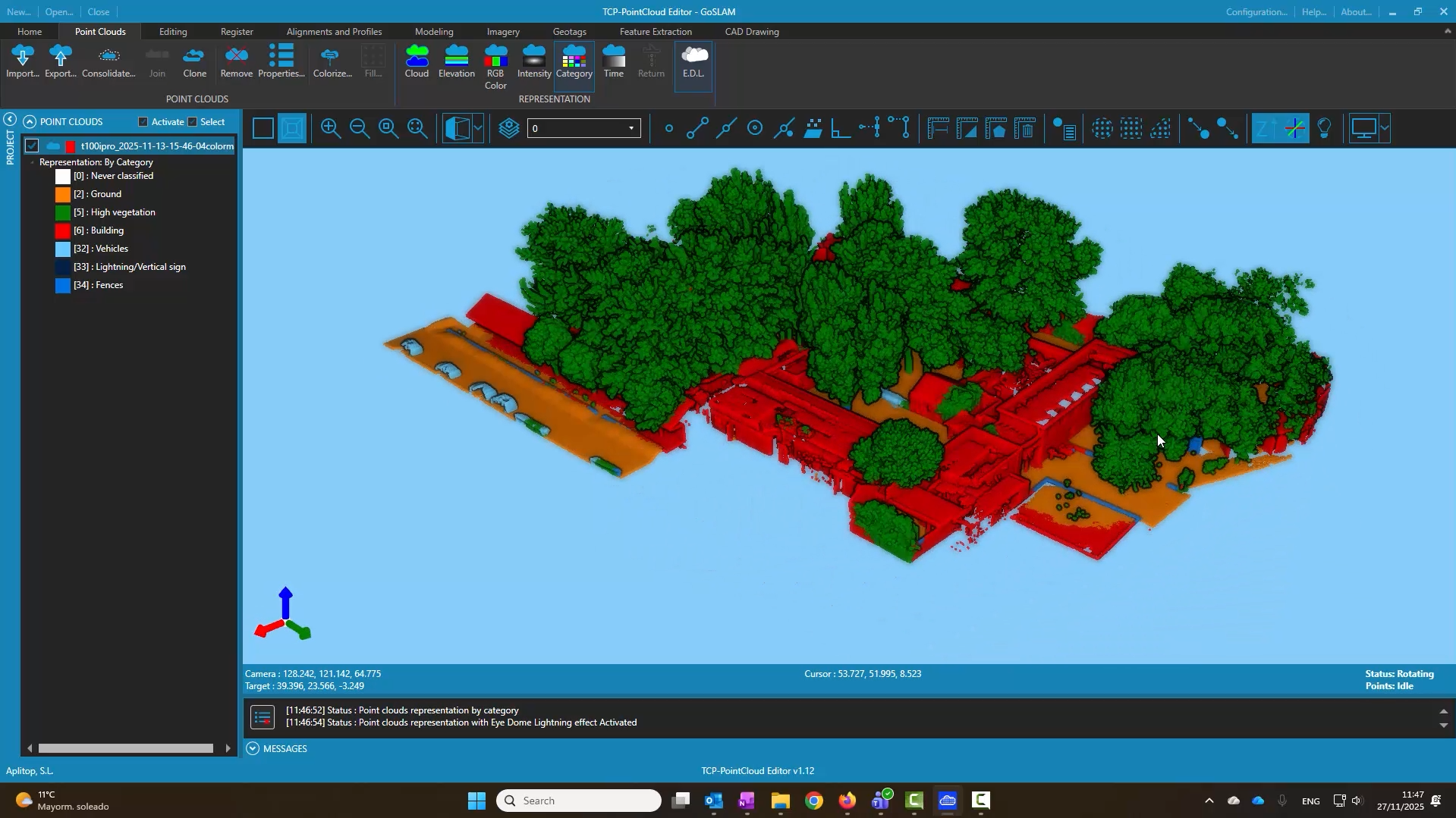 Point cloud visualization by different attributes