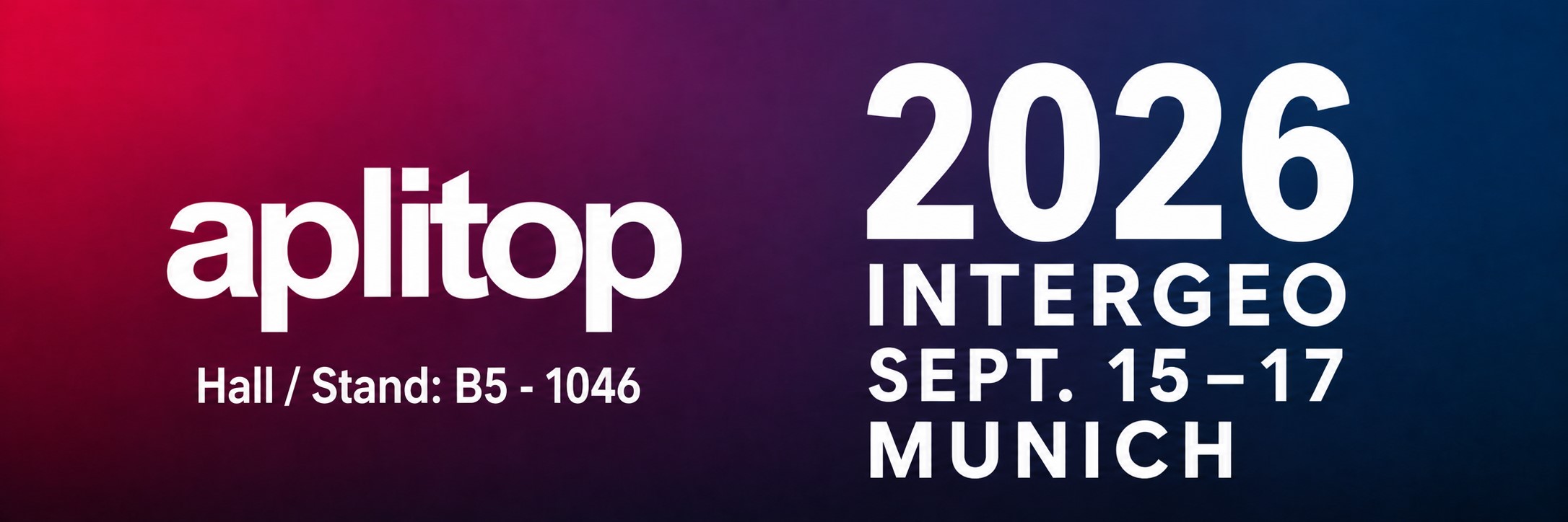 Aplitop will be at INTERGEO 2026 Munich: Hall / Stand B5 – 1046