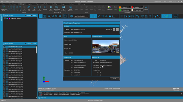 Panoramic imagery properties