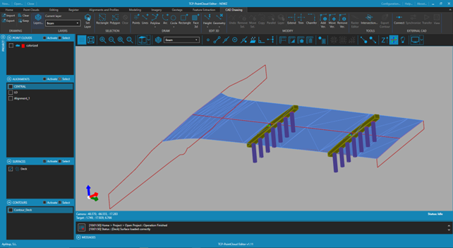 3D entities deck surface represented as 3D faces