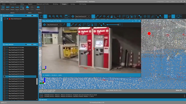 Measurement and vector drawing tools directly on panoramic images.