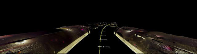 Partial view of the route along the axis